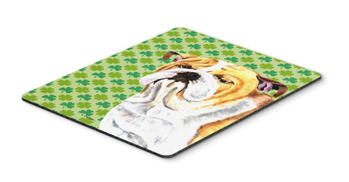 Caroline's Treasures SC9294MP Bulldog English St. Patrick's Day Shamrock Mouse Pad, Hot Pad or Trivet, Large, multicolor