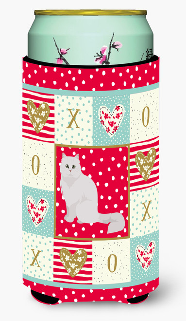 Caroline's Treasures CK5752TBC Chinchilla Persian Longhair Cat Love Tall Boy Hugger, Tall Boy, multicolor
