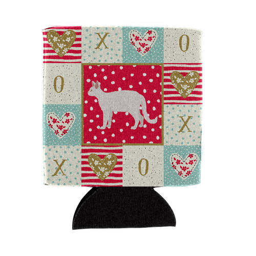 White Devon Rex Cat Love Can or Bottle Hugger