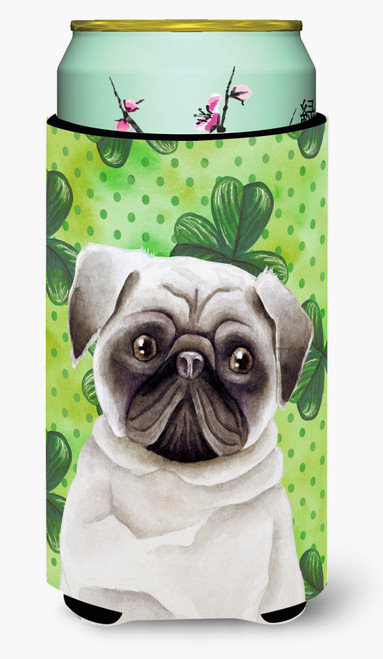 Pug Shamrocks Tall Boy Beverage Insulator Hugger CK1399TBC