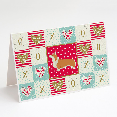 Pembroke Corgi Love Greeting Cards and Envelopes Pack of 8 A7 Size 5x7 inch Blank Note Cards