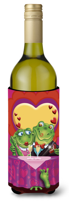 Frog Valentine's Day Date Wine Bottle beverage insulator Hugger APH2477LITERK