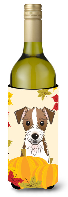Jack Russell Terrier Thanksgiving Wine Bottle beverage Insulator Hugger BB2008LITERK