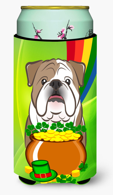 English Bulldog  St. Patrick's Day Tall Boy beverage Insulator Hugger BB1963TBC