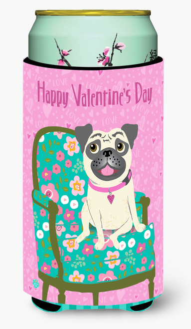 Happy Valentine's Day Pug Tall Boy Beverage Insulator Hugger VHA3002TBC