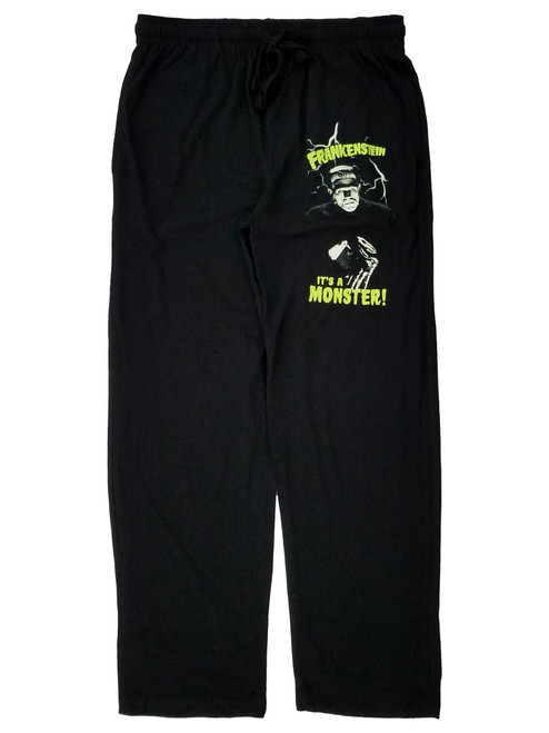 Universal Studios Monsters Mens Black Frankenstein Sleep Pants Pajama Bottoms - a062521frankenblksp XS