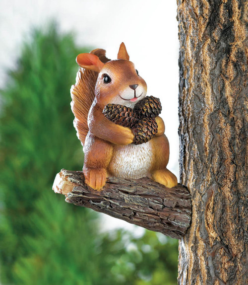 5.75" Brown and White Gathering Squirrel Outdoor Tree Decor