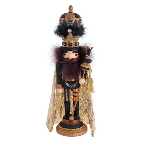 Hollywood Black and Gold Wood Christmas Nutcracker 18 Inch HA0567
