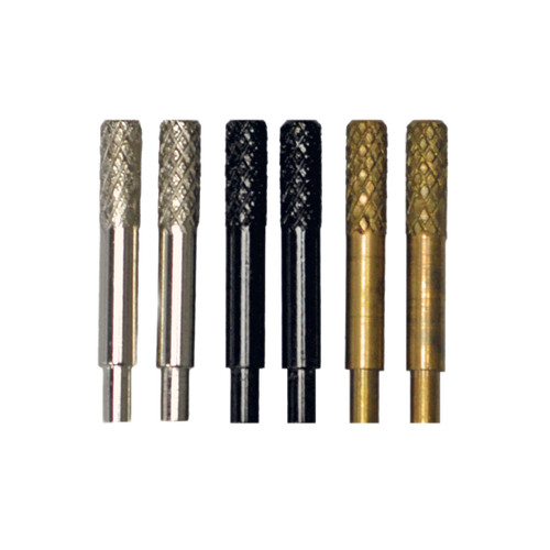 WE Games Machined Metal Cribbage Pegs in Velvet Pouch - Set of 6 (2 Brass, 2 Chrome, 2 Black)