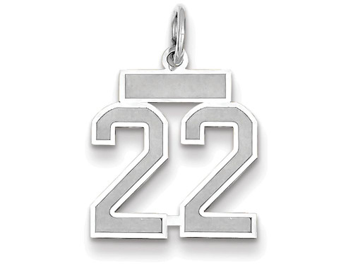 Finejewelers 14k White Gold Small Satin Number 22 Charm