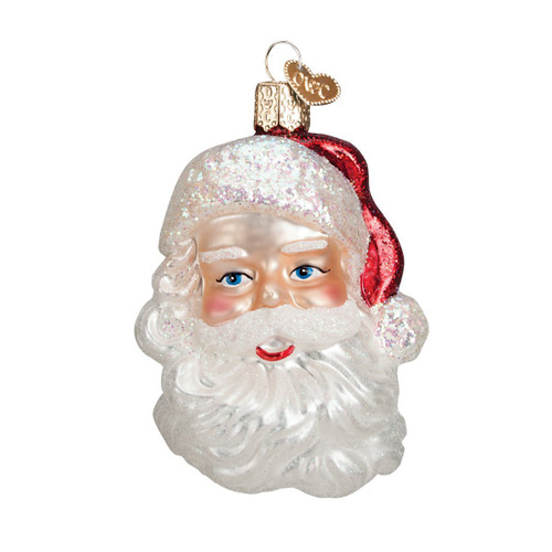 Old World Christmas Mid-Century Santa Head Glass Ornament 40275 FREE BOX New