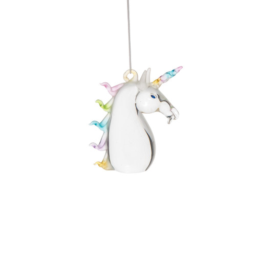 Unicorn Head Blown Glass Holiday Christmas Xmas Ornament