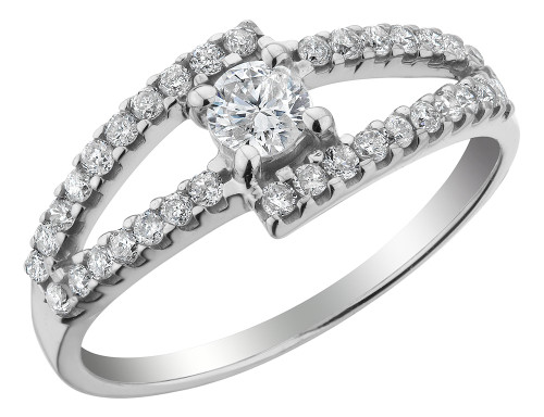Diamond Engagement Ring 1/2 Carat (ctw I2-I3, J-K) in 14K White Gold - 08GDG313950W-7.5