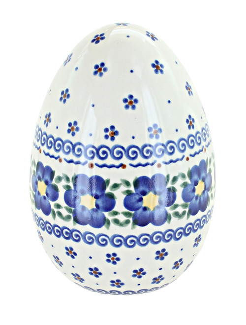 Blue Rose Polish Pottery Spring Blossom Large Decorated Egg