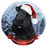 Holiday Pet Gifts Kerry Blue Terrier Dog Santa Hat Porcelain Ornament