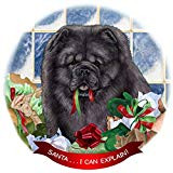 Chow Chow Blue Dog Porcelain Ornament Pet Gift 'Santa. I Can Explain!'