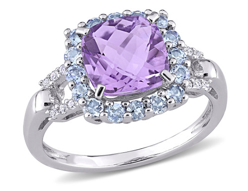 2.30 Carat (ctw) Amethyst and Tanzanite Ring in Sterling Silver - 68DLG1005174AM-6
