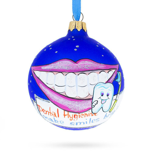 Dental Hygienist Glass Ball Christmas Ornament 3.25 Inches