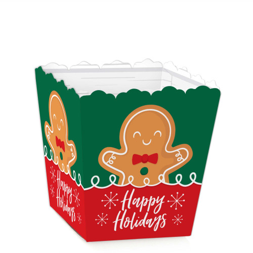 Big Dot of Happiness Gingerbread Christmas - Party Mini Favor Boxes - Gingerbread Man Holiday Party Treat Candy Boxes - Set of 12