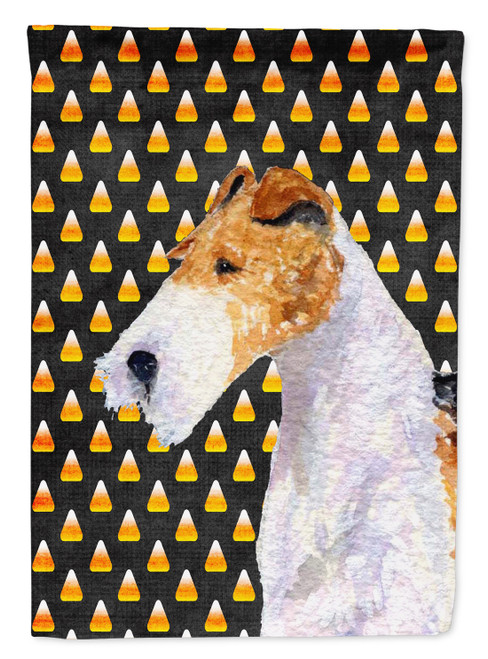 Caroline's Treasures SS4271-FLAG-PARENT Fox Terrier Candy Corn Halloween Portrait Flag, , multicolor - SS4271CHF