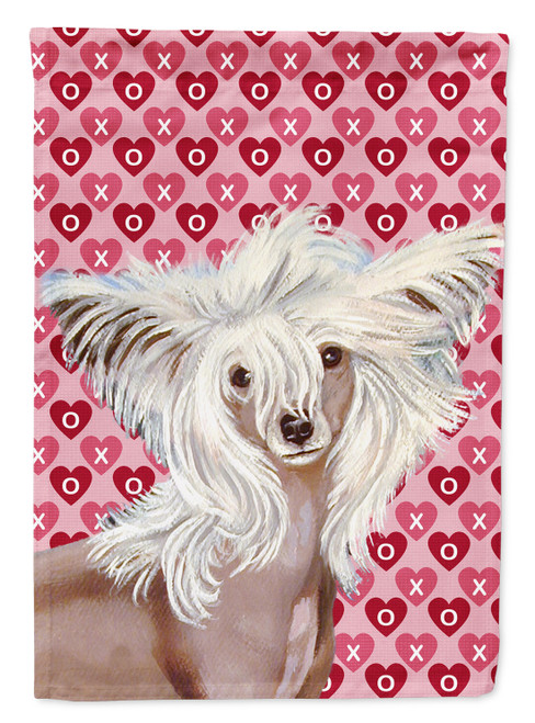 Caroline's Treasures LH9167-FLAG-PARENT Chinese Crested Hearts Love and Valentine's Day Portrait Flag, , multicolor - LH9167CHF