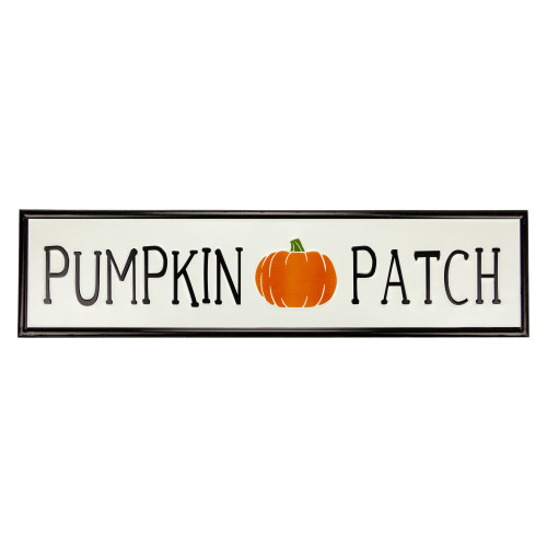 31.5" Black and Orange Pumpkin Patch Metal Autumn Sign