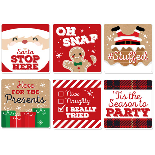 Big Dot of Happiness Jolly Santa Claus - Funny Christmas Party Decorations - Drink Coasters - Set of 6