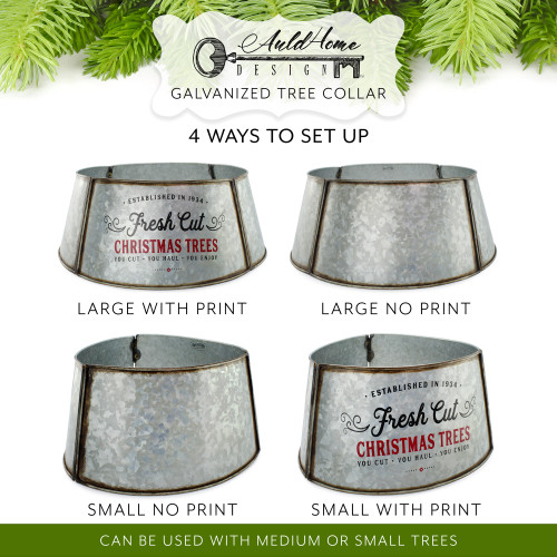 Galvanized Metal Christmas Tree Collar (23-Inch Diameter Base)