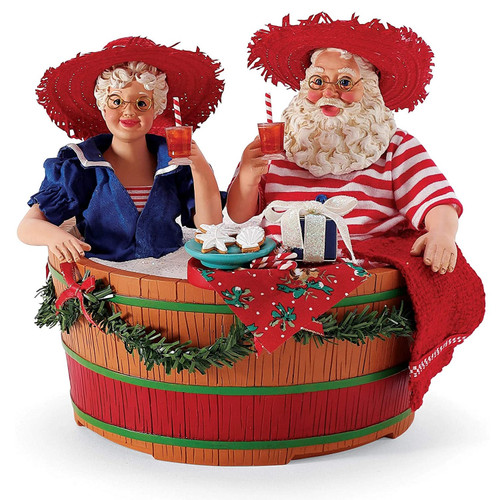 Possible Dreams By the Sea Hot Tub Party Santa Figurine 6008564