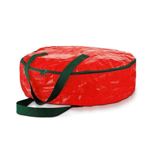 30" Red Water Resistant Artificial Christmas Wreath Storage Bag