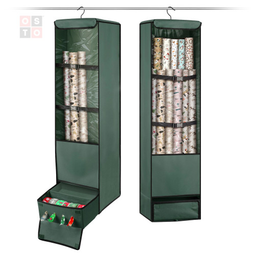 46" Green Christmas Hanging Gift Wrap Storage Bag