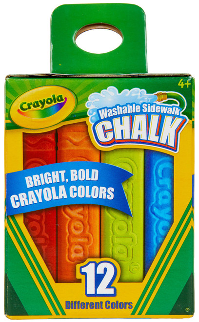 Crayola Washable Sidewalk Chalk-Assorted Colors 12/Pkg