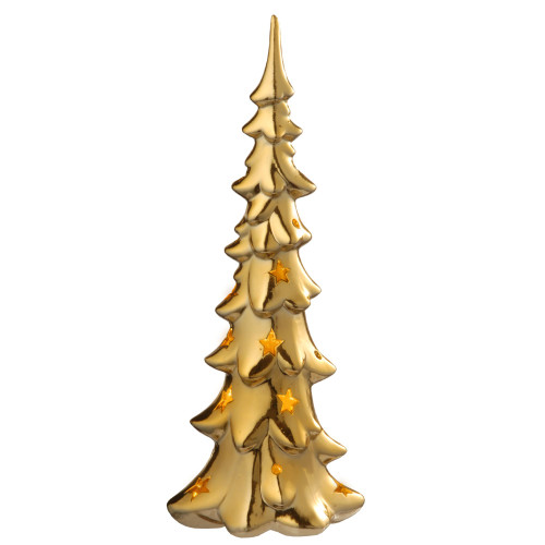 13" Gold and Mustard Yellow Christmas Tree Tabletop Decor