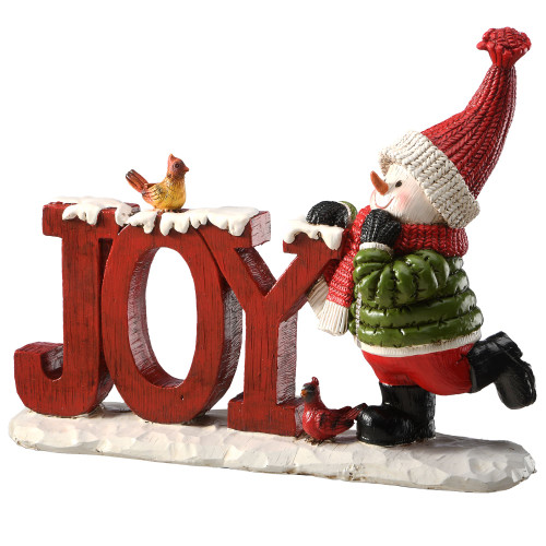 12" Red Snowman Christmas Tabletop Joy Sign