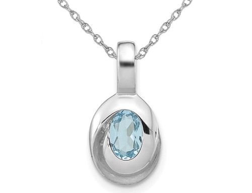 1/2 Carat (ctw) Swiss Blue Topaz Pendant Necklace in Sterling Silver with Chain