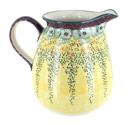 Blue Rose Polish Pottery Sunshine Grotto Pitcher