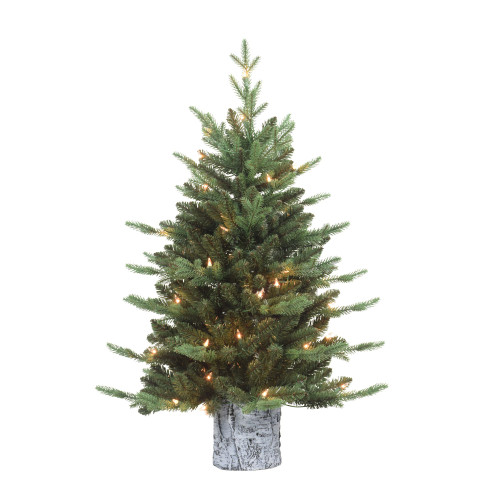 3' Pre-Lit Potted Artificial Christmas Tree, Clear Lights
