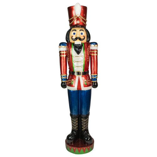 LED Lighted Jeweled Commercial Christmas Nutcracker - 6' - Red and Blue
