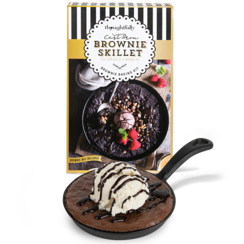 Cast Iron Skillet Brownie Baking Gift Set, Includes Mini Cast Iron Pan and Chocolate Brownie Mix