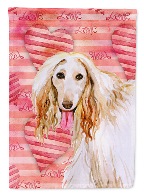 Caroline's Treasures BB9789GF Afghan Hound Love Flag Garden Size , Small, multicolor