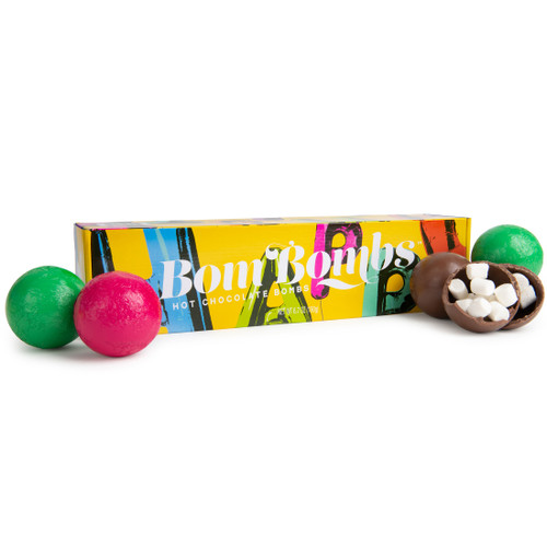 BomBombs Hot Chocolate Bombs, Includes Fudge Brownie and Salted Caramel Birthday Cocoa Bombs Filled with Marshmallows, Pack of 5