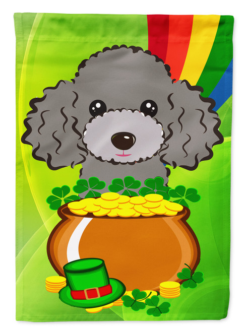 Caroline's Treasures BB2003GF Silver Gray Poodle St. Patrick's Day Flag Garden Size , Small, multicolor