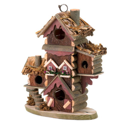 12.5" Brown Gingerbread Style Hanging Birdhouse
