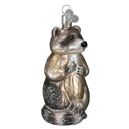 Old World Christmas Raccoon Glass Ornament 12146 Animal Decoration New FREE BOX