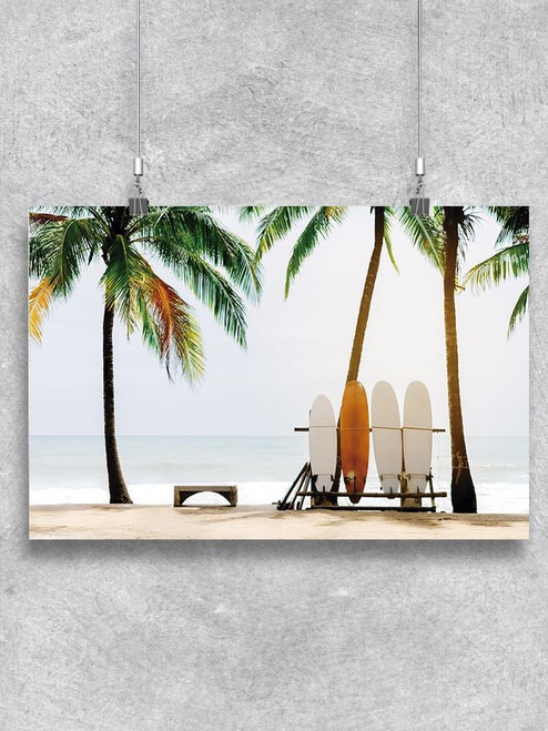 Surfboards And Palm Trees Poster -Image by Shutterstock