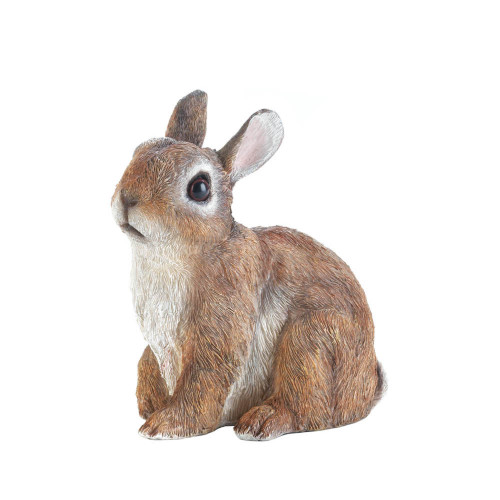 6.75" Brown and White Garden Sitting Bunny Statue - 34254439