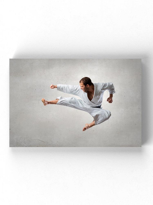 Karate Flying Kick Wrapped Canvas -Image by Shutterstock