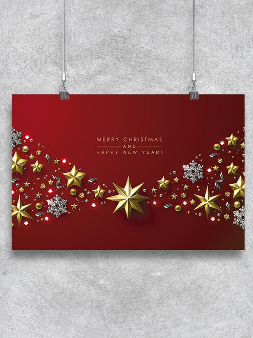 Season Greetings Stars And Snow Poster -Image by Shutterstock