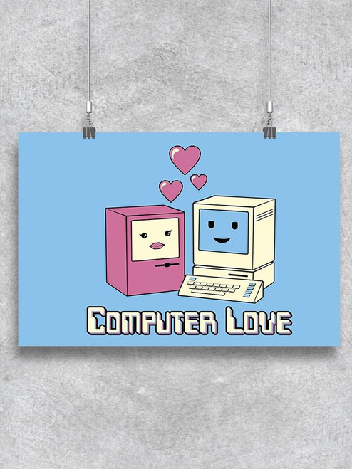 Vintage Computer Love Poster -Image by Shutterstock