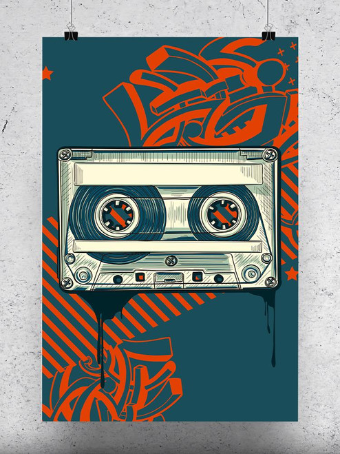 Audio Cassette Design. Poster -Image by Shutterstock